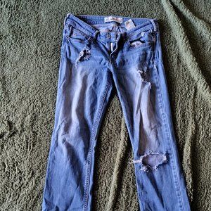 Hollister 28W Distressed Low Rise Bootcut Jeans